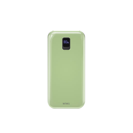Wiwu JC-16 LED Ekranlı Li-Polimer Aşırı Akım Korumalı Taşınabilir Powerbank PD 20W 10000mAh Yeşil