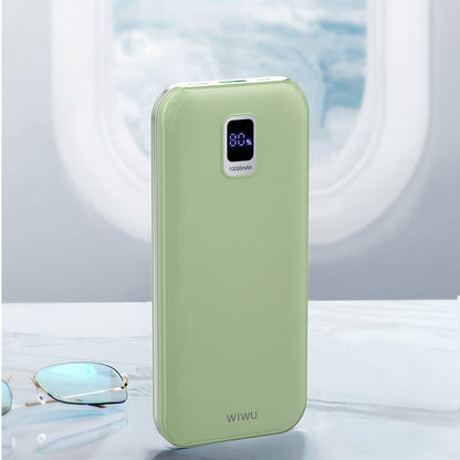 Wiwu JC-16 LED Ekranlı Li-Polimer Aşırı Akım Korumalı Taşınabilir Powerbank PD 20W 10000mAh Yeşil