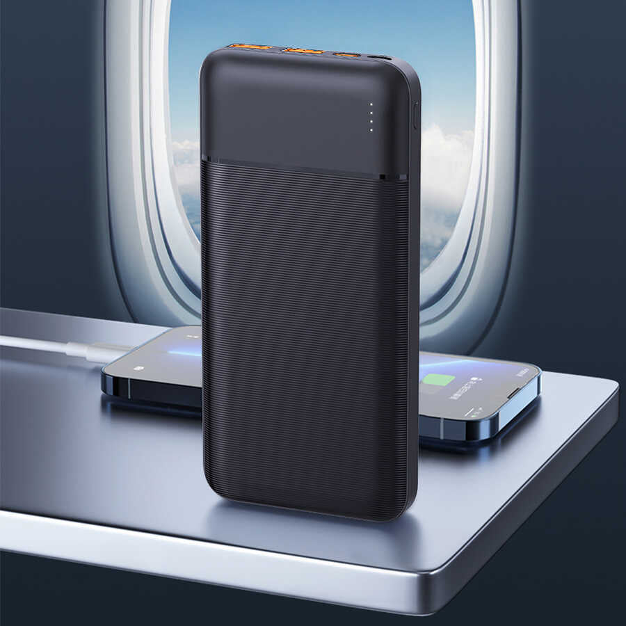 Wiwu JC-19 PD Hızlı Şarj Özellikli Şarj Göstergeli Powerbank 20W 10000mAh Siyah