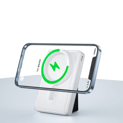 Wiwu JC-20 Hızlı Şarj Özellikli Standlı M-safe Wireless Transparan Powerbank 15W 10000mAh Siyah