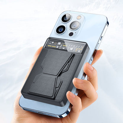 Wiwu JC-20 Hızlı Şarj Özellikli Standlı M-safe Wireless Transparan Powerbank 15W 10000mAh Beyaz