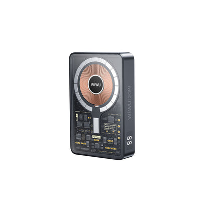 Wiwu JC-21 Hızlı Şarj Özellikli Şarj Göstergeli Standlı M-safe Wireless Powerbank 22.5W 10000mAh Siyah