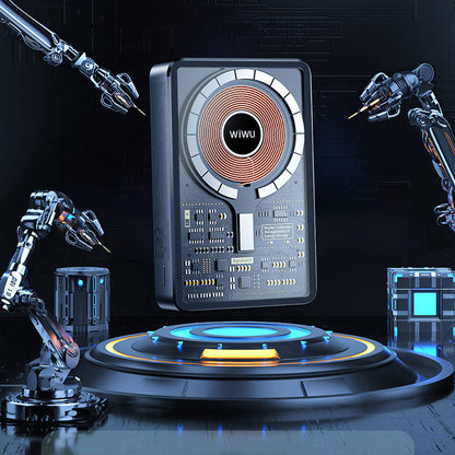 Wiwu JC-21 Hızlı Şarj Özellikli Şarj Göstergeli Standlı M-safe Wireless Powerbank 22.5W 10000mAh Siyah