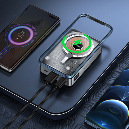 Wiwu JC-21 Hızlı Şarj Özellikli Şarj Göstergeli Standlı M-safe Wireless Powerbank 22.5W 10000mAh Siyah