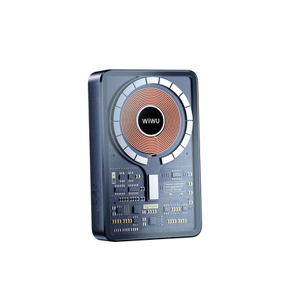 Wiwu JC-21 Hızlı Şarj Özellikli Şarj Göstergeli Standlı M-safe Wireless Powerbank 22.5W 10000mAh Siyah