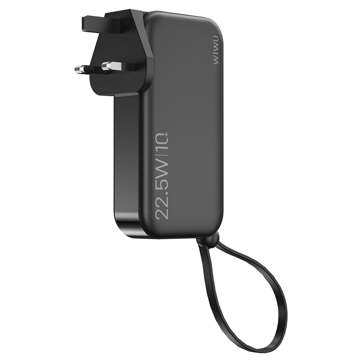 Wiwu JC-23 Micro Type-C ve Lightning Kablolu Şarj Göstergeli PD Powerbank 22.5W 10000mAh Siyah