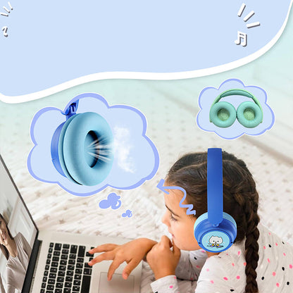 Wiwu KTD-02 Ayarlanabilir Kulak Üstü Kablolu ve Bluetooth 5.3 Çocuk Kulaklığı Yeşil