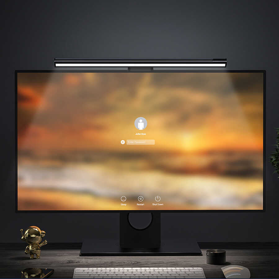 Wiwu L1 Uzaktan Kumandalı Ekran Üstü Aydınlatma Lambası Siyah