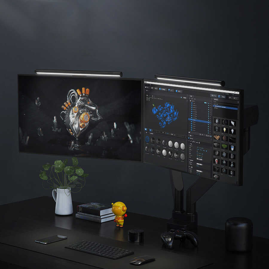 Wiwu L1 Uzaktan Kumandalı Ekran Üstü Aydınlatma Lambası Siyah