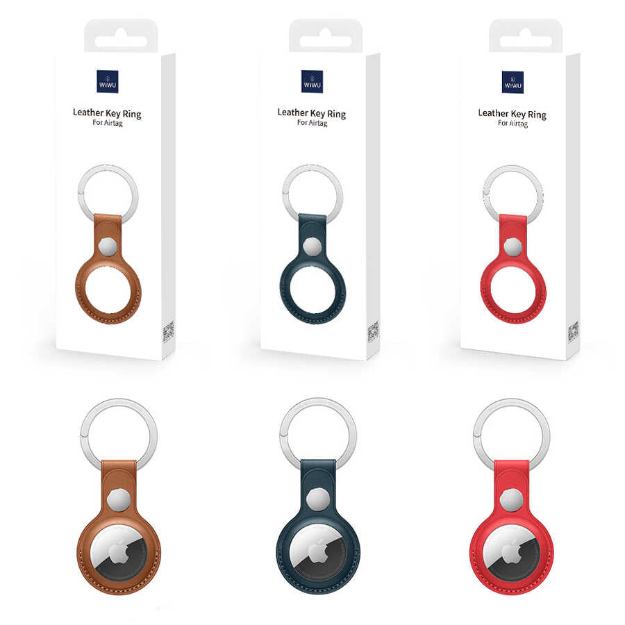 Wiwu Leather Key Ring Airtag Anahtarlık Mavi