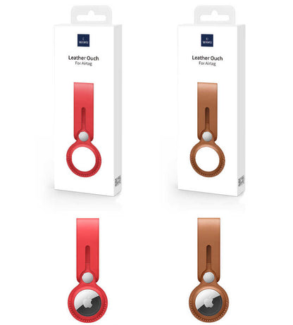Wiwu Leather Ouch Airtag Anahtarlık Kırmızı