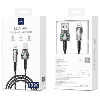 Wiwu Leopard Charging Synic Lightning Kablo Kırmızı