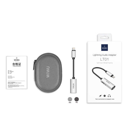Wiwu LT01 Lightning Ses Adaptörü Gri