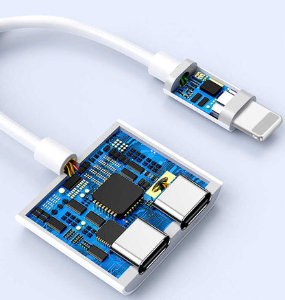 Wiwu LT01 Plus Lightning Ses Adaptörü Beyaz
