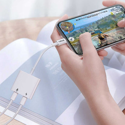 Wiwu LT01 Plus Lightning Ses Adaptörü Beyaz