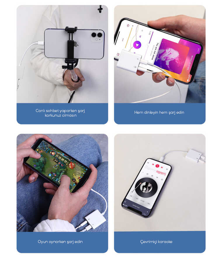 Wiwu LT01 Pro Lightning Ses Adaptörü Beyaz