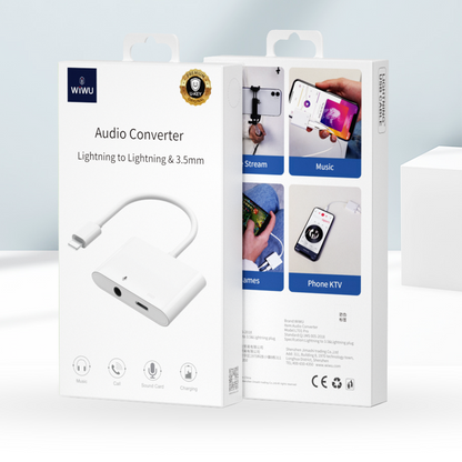 Wiwu LT01 Pro Lightning Ses Adaptörü Beyaz