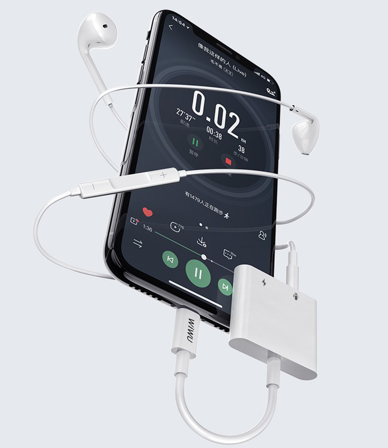 Wiwu LT01 Pro Lightning Ses Adaptörü Beyaz