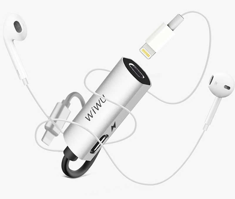 Wiwu LT02 Plus Lightning Ses Adaptörü Gri