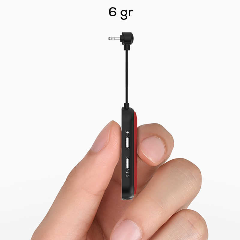 Wiwu LT06 Lightning Ses Adaptörü Kırmızı