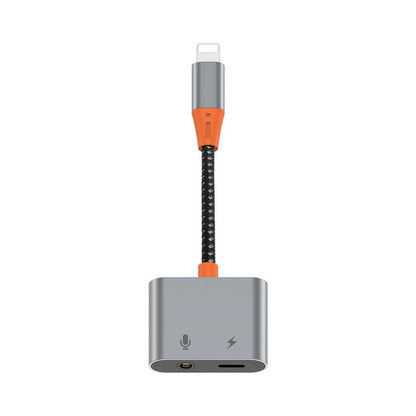 Wiwu LT08 Konuşma Destekli Lightning To 3.5mm Aux Çevirisi Ses Adaptörü Gri