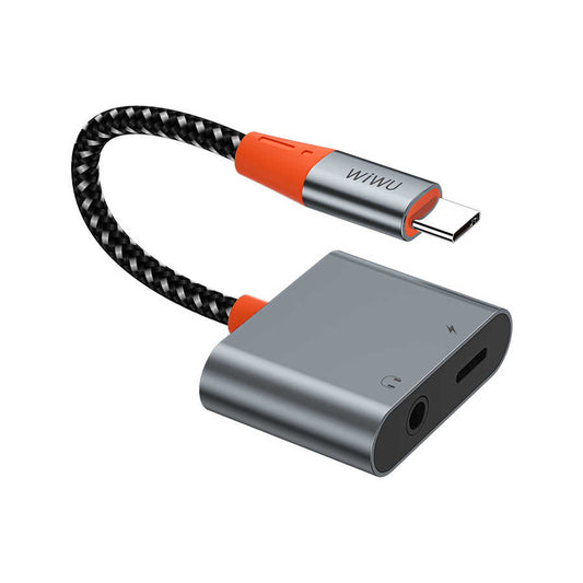 Wiwu LT10 Type-C To 3.5mm Aux Çevirici Ses Adaptörü Gri