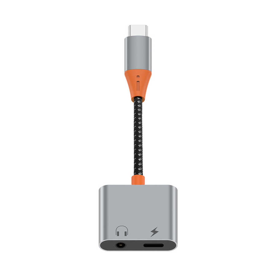 Wiwu LT10 Type-C To 3.5mm Aux Çevirici Ses Adaptörü Gri
