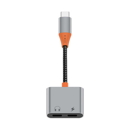 Wiwu LT11 Type-C Şarj Ve Type-C Kulaklık Dönüştürücü Adaptör Gri