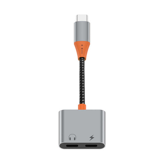 Wiwu LT11 Type-C Şarj Ve Type-C Kulaklık Dönüştürücü Adaptör Gri