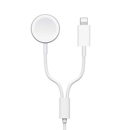 Wiwu M10 2 in 1 Wireless ve Lightning PD Şarj Kablosu Beyaz