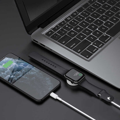 Wiwu M10 2 in 1 Wireless ve Lightning PD Şarj Kablosu Beyaz