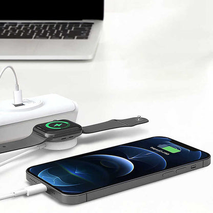 Wiwu M10 2 in 1 Wireless ve Lightning PD Şarj Kablosu Beyaz