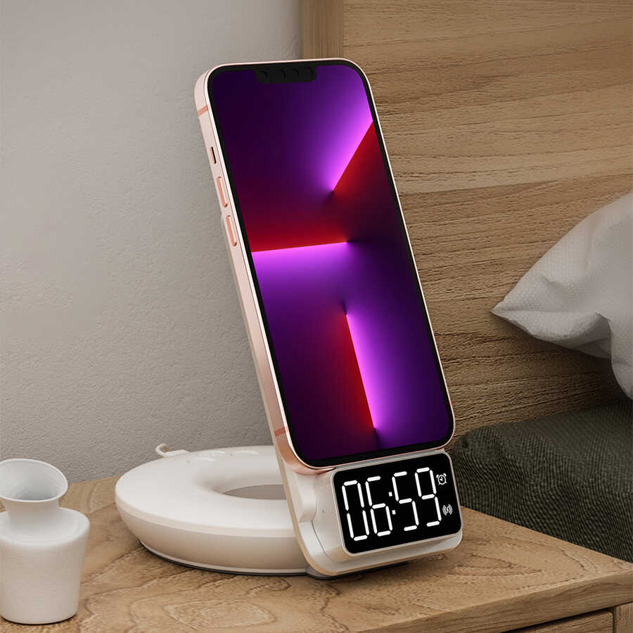 Wiwu M11 4 in 1 Kablosuz Şarj Standı Beyaz