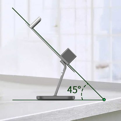 Wiwu M15 Mıknatıslı Kablosuz Şarj Standı 15+15W Max. Gri