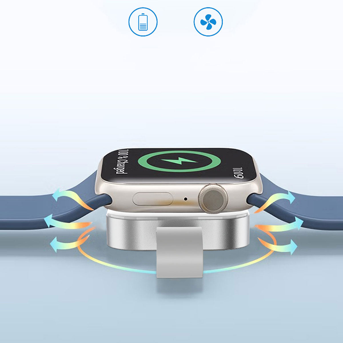 Wiwu M16 Pro Akıllı Saat Mini Wireless Magnetik Şarj Aleti 2.5W Beyaz