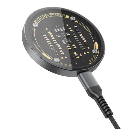Wiwu M17 Magnetik Intelligent Transparan Wireless Şarj Ultra İnce Şeffaf 15W Android iOS Destekli Siyah