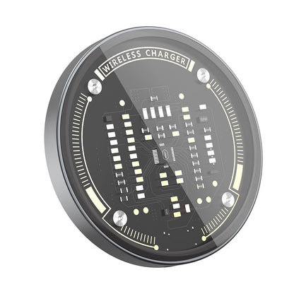 Wiwu M17 Magnetik Intelligent Transparan Wireless Şarj Ultra İnce Şeffaf 15W Android iOS Destekli Siyah