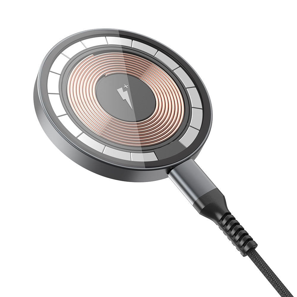 Wiwu M17 Magnetik Intelligent Transparan Wireless Şarj Ultra İnce Şeffaf 15W Android iOS Destekli Siyah