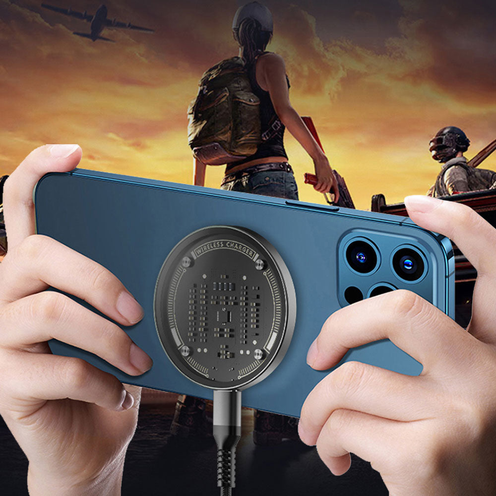 Wiwu M17 Magnetik Intelligent Transparan Wireless Şarj Ultra İnce Şeffaf 15W Android iOS Destekli Siyah