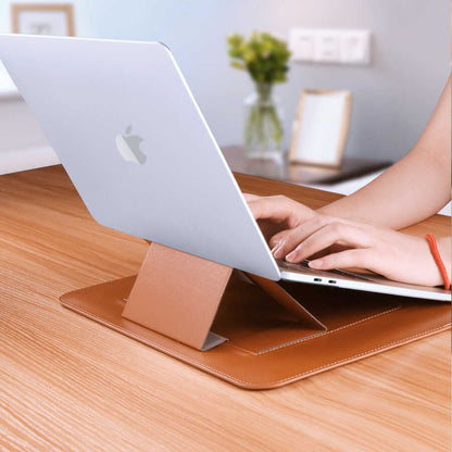 Apple Macbook 13.3' New Pro Wiwu Macbook Skin Pro Portable Stand Kılıf Kahverengi