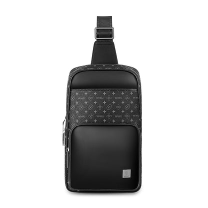 Wiwu Master Fingerprint Lock Serisi Parmak İzi Kilitli Suya Dayanıklı Çapraz Vücut Çantası Siyah