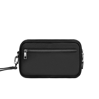 Wiwu Master Hakiki Deri Serisi Parmak İzi Kilitli Çok Fonksiyonlu Taşınabilir Mobil Aksesuar Çantası Siyah