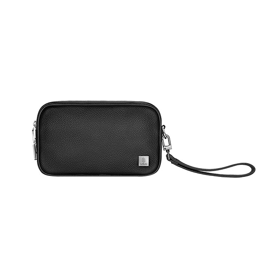 Wiwu Master Hakiki Deri Serisi Parmak İzi Kilitli Çok Fonksiyonlu Taşınabilir Mobil Aksesuar Çantası Siyah