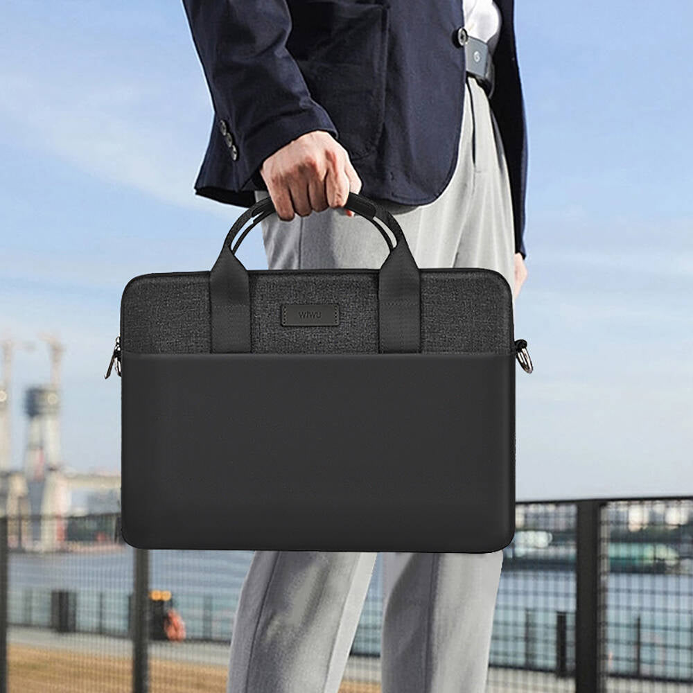 Wiwu Minimalist Taşınabilir Su Geçirmez Laptop Çantası Siyah
