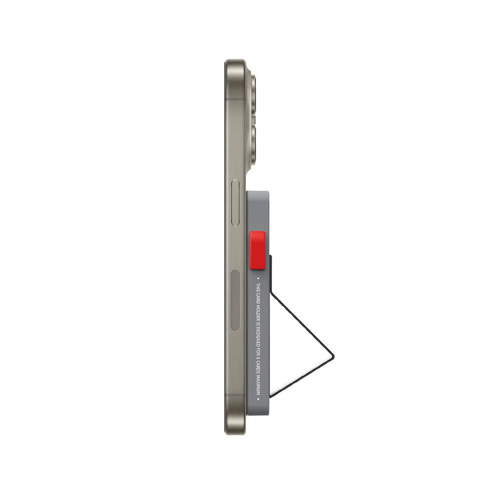 Wiwu MW-002 Pop-Up Buton Tasarımlı 6 Hazneli Magnetik Standlı Kartlık Turuncu