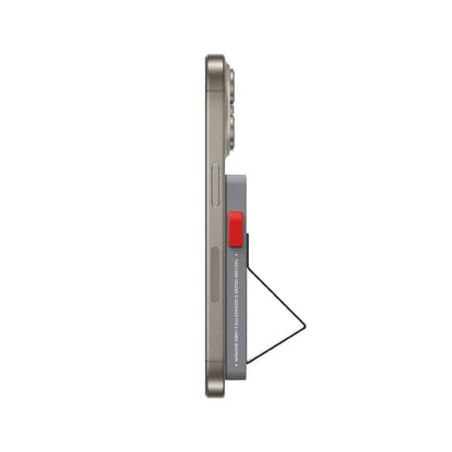 Wiwu MW-002 Pop-Up Buton Tasarımlı 6 Hazneli Magnetik Standlı Kartlık Gri