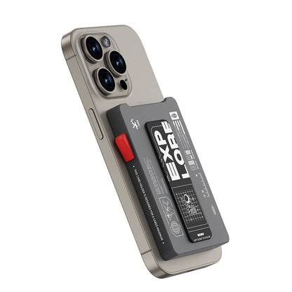 Wiwu MW-002 Pop-Up Buton Tasarımlı 6 Hazneli Magnetik Standlı Kartlık Turuncu