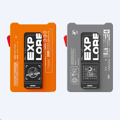 Wiwu MW-002 Pop-Up Buton Tasarımlı 6 Hazneli Magnetik Standlı Kartlık Turuncu