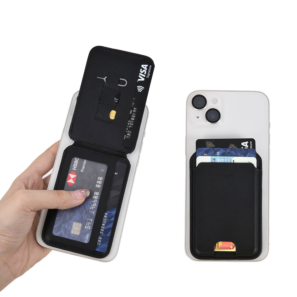 Wiwu MW-003 Mag Wallet Standlı Magnetik Kartlık Siyah Karbon