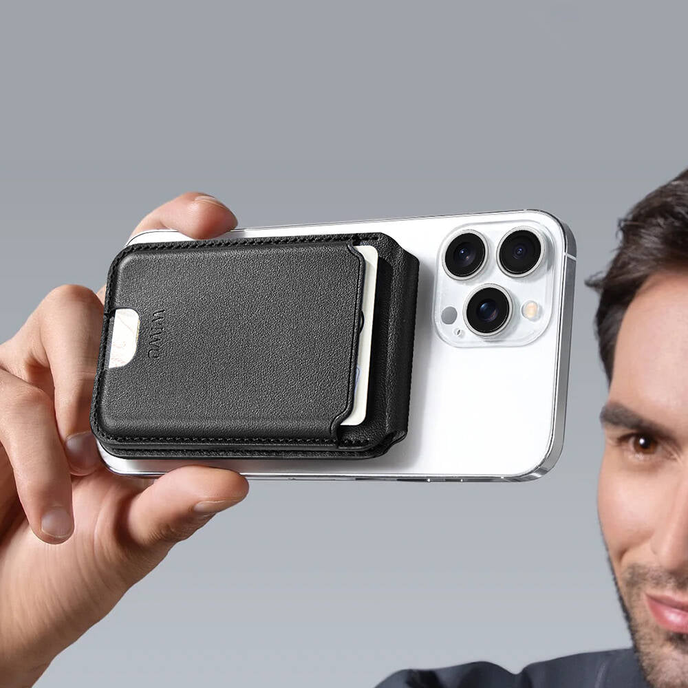 Wiwu MW-003 Mag Wallet Standlı Magnetik Kartlık Siyah